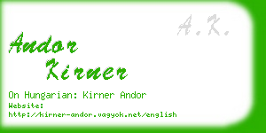 andor kirner business card